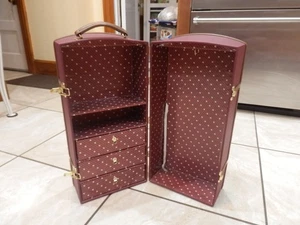 American Girl Samantha Steamer baule armadio bambola custodia armadio bordeaux - Foto 1 di 8