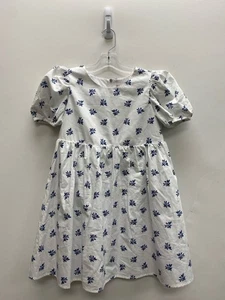 American Girl SIZE 10 White/Blue Seafoam Flowers Puff Sleeve Girl's Dress - Picture 1 of 1