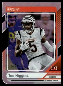 2024 Donruss DIE CUT /75 PRESS PROOF Tee Higgins Cincinnati Bengals #82 - Picture 1 of 2