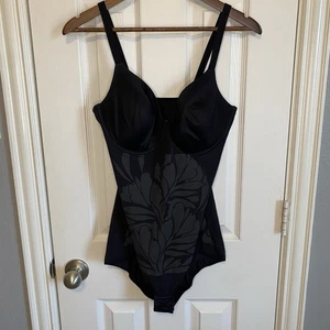 Body Maidenform Shapewear Flexees Fit Sense Todo en Uno Negro Foral FLS075 XL - Imagen 1 de 3