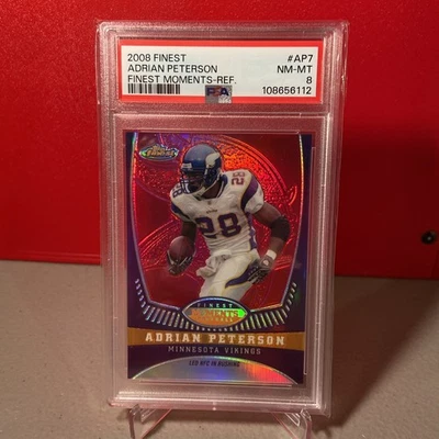 2008 Finest #AP7 Adrian Peterson Finest Moments Refractors #/149 PSA 8 - Image 1 of 2