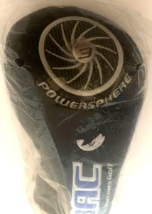 Mac Burrows Golf Powersphere Driver Head Cover Black Blue - Picture 1 of 5