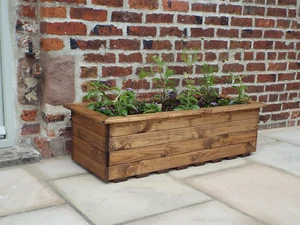 Country Extra Large Jumbo Wooden Garden Veg Trough Planter W1080Xl470Xh310Mm - Picture 1 of 12