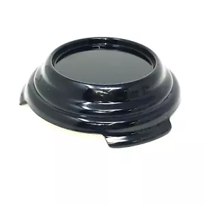 VINTAGE BLACK AMETHYST GLASS FOOTED PEDESTAL STAND - Picture 1 of 5