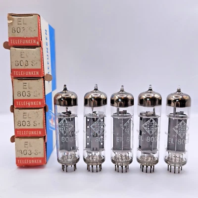 Telefunken EL803S, fábrica ULM, placa negra, fondo diamante, hecho en Alemania Foto 1 de 4