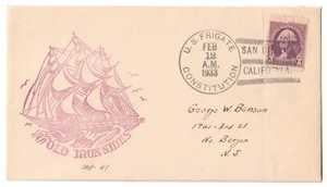USS USF CONSTITUTION Old Ironsides • 1933 Naval Cover • SAN DIEGO CALIF _5 - Bild 1 von 1