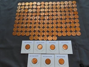 1959-2025 BU LINCOLN MEMORIAL, SHIELD COLLECTION with all 7- 1982's- 149 PENNIES - Picture 1 of 11