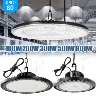 800W 500W 300W 200W 100W vatios OVNI LED luz de bahía alta almacén luces LED tienda Foto 1 de 4