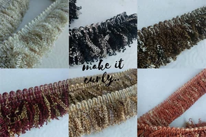 Lockenbürste Fransenborte | 4 cm - 1,57 breit Kissenbürste Borte Fransen - Bild 1 von 7