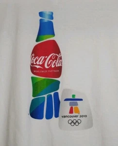 EUC COCA COLA VANCOUVER OLYMPISCHE SPIELE 2010 WEISSES T-SHIRT Open Happiness L COKE - Bild 1 von 5