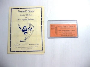 2/17/46 SERVICE ALL STARS v LA BULLDOGS - LAST WW II SERVICE RELATED PROGRAM +TK - Picture 1 of 3