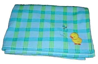 9N!¡GUAU! Manta de cuna de bebé de vellón a cuadros pato Tykes vintage nueva sin etiquetas Foto 1 de 4