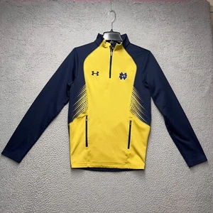 Notre Dame Fighting Irish 1/4 Zip Pullover Mens Small Blue Under Armour Altered - Picture 1 of 11