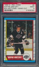 1989-90 O-Pee-Chee OPC Box Bottoms #E Wayne Gretzky Los Angeles Kings PSA 9 MINT