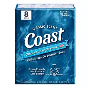 Coast Refreshing Deodorant Bar Soap, for All Skin Types, Classic Scent, 3.2 oz, - Picture 1 of 4