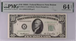 USA, Unites States 1950 A, 10 Dollars, Fr 2011-A Federal Reserve, UNC PMG 64 EPQ - Picture 1 of 2