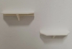 Two 6" x 2" Small White Wall Shelves No Hole Nail Includes 3M Command Adhesive - Picture 1 of 12