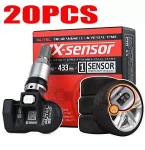 20PCS Autel TPMS Sensor MX-Sensor 315MHz + 433MHz Stem Programmable Metal Valve - Picture 1 of 13