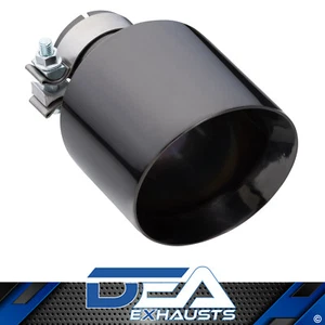 Exhaust Tip Angle Cut Inner Cone 2.5" In - 127mm Out 8" Long 304 Black Chrome - Picture 1 of 3