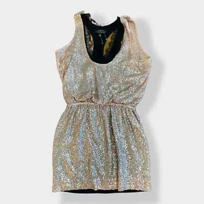 Robert Rodriguez NWOT designer sequin and silk rose gold dress size 8 - Image 1 of 4