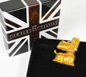 Hermoso Broche Butler & Wilson Bling Bling Scottish Terrier Perro Como Nuevo en Caja - Imagen 1 de 4