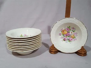 Edwin Knowles KN02 1941 - Flowers - Fruit/Dessert Bowls - Set of 10  - Picture 1 of 4