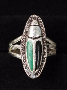 Vintage Scarab Ring Vintage Mid Century Ring Mid-Century Statement Ring Antique - Picture 1 of 4
