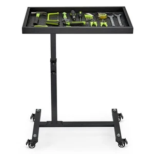 Adjustable Work Table with Wheels, Mechanic Rolling Tool Tray Table for Garag... - Picture 1 of 7