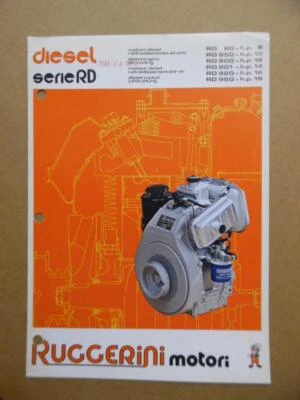 1979 RUGGERINI Serie RD Italian Diesel Engine Motor Catalog Brochure Vintage VG - Image 1 of 3