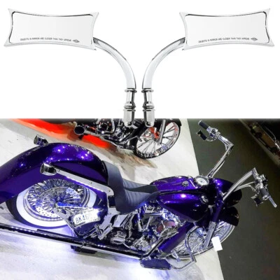 Espejo retrovisor cromado 2 piezas para motocicleta Harley Davidson Electra Glide personalizado Foto 1 de 4