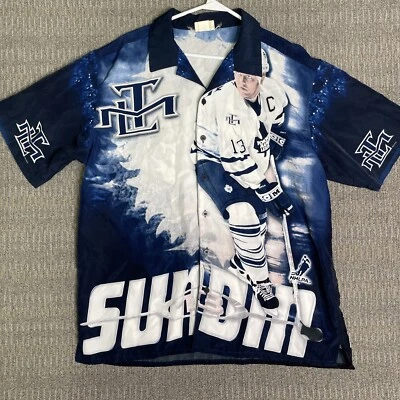 Camisa grande vintage de los años 90 Mats Sundin Toronto Maple Leafs con estampado integral para hombre Foto 1 de 4