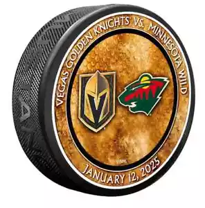 Vegas Golden Knights Vs Wild 1.12.25 Marc Andre Fleury Game Day Puck Sold Out - Bild 1 von 1