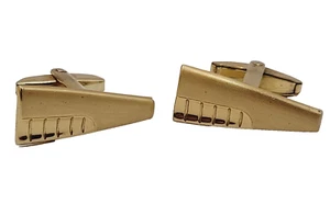 Gemelos Foster Angulares Triangulares Cepillados y Pulidos Tono Dorado De Colección - Imagen 1 de 17