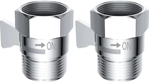 2 Pack Shower Head Flow Control Valve G1/2 Brass Shut-Off Valve Metal Handle Lev - Picture 1 of 12