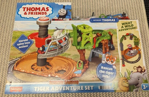 Thomas & Friends Sodor Safari Tiger Adventure Train Set w/ Motorized Thomas NEW Cover