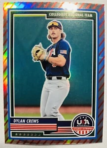 2023 Panini USA Baseball Stars & Stripes Dylan Crews #86 Red Stripes Rookie Nats - Picture 1 of 2
