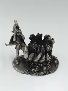 Vintage Pewter Fairy Guard Figurine Candle Holder Pied Piper of Hamelin - Picture 1 of 10