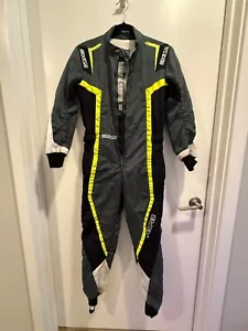 Sparco Kerb Kart Race Suit Go Kart Junior Pre Owned Size XS Unisex Grey Black - Picture 1 of 9
