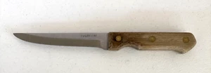 "Cuchillo para tallar acero inoxidable Farberware hoja de 4 1/2"" mango de madera remaches de latón" - Imagen 1 de 9