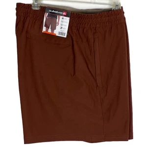 New QUIKSILVER 7” Men's Board Shorts Swim Trunks Size 2XL Brown Zip Pocket NWT - Picture 1 of 8