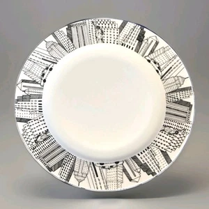 12 Appetizer Plates New York City Manhattan Skyline 8" Porcelain Salad Sandwich - Picture 1 of 6