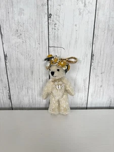 Prada Teddy Bag Charm White Ivory With Metal Snap Hook & Ring, Triangle Logo  - Picture 1 of 9