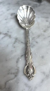 Vintage International tiefer Silber Teller Zuckerschale Löffel Orleans Muster - Bild 1 von 5