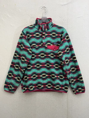 Chaqueta para mujer Patagonia Synchilla mediana polar azteca cierre a presión senderismo Foto 1 de 4