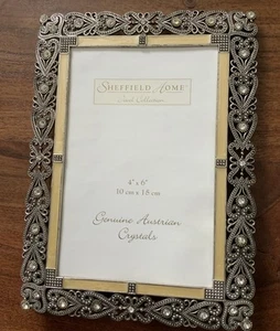 SHEFFIELD HOME JEWEL COLLECTION Austrian Crystals Picture Frame 4 × 6" Photo - Picture 1 of 3