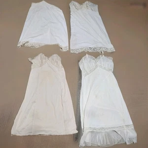 Vintage Paket Full Slip Kleid Spitze Seide Satin Nylon Dessous  - Bild 1 von 5