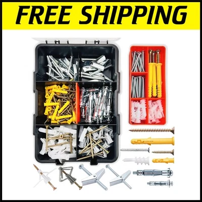 Surtido completo de anclajes para paneles de yeso de 280 piezas con pernos de palanca y tornillos Foto 1 de 4