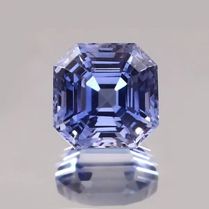 9.45 Ct Rare Natural Certified Ceylon Blue Sapphire Asscher Cut Loose Gemstone - Picture 1 of 3