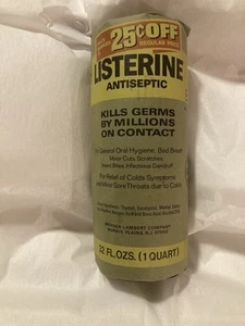 Vintage 1960s Giant Bottle Listerine Mouthwash NOS Full Glass Bottle 1 Quart - Picture 1 of 11