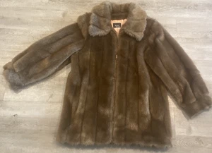 Dennis Basso Damen braun Kunstfell Mantel XL 21” x 22” - Bild 1 von 9